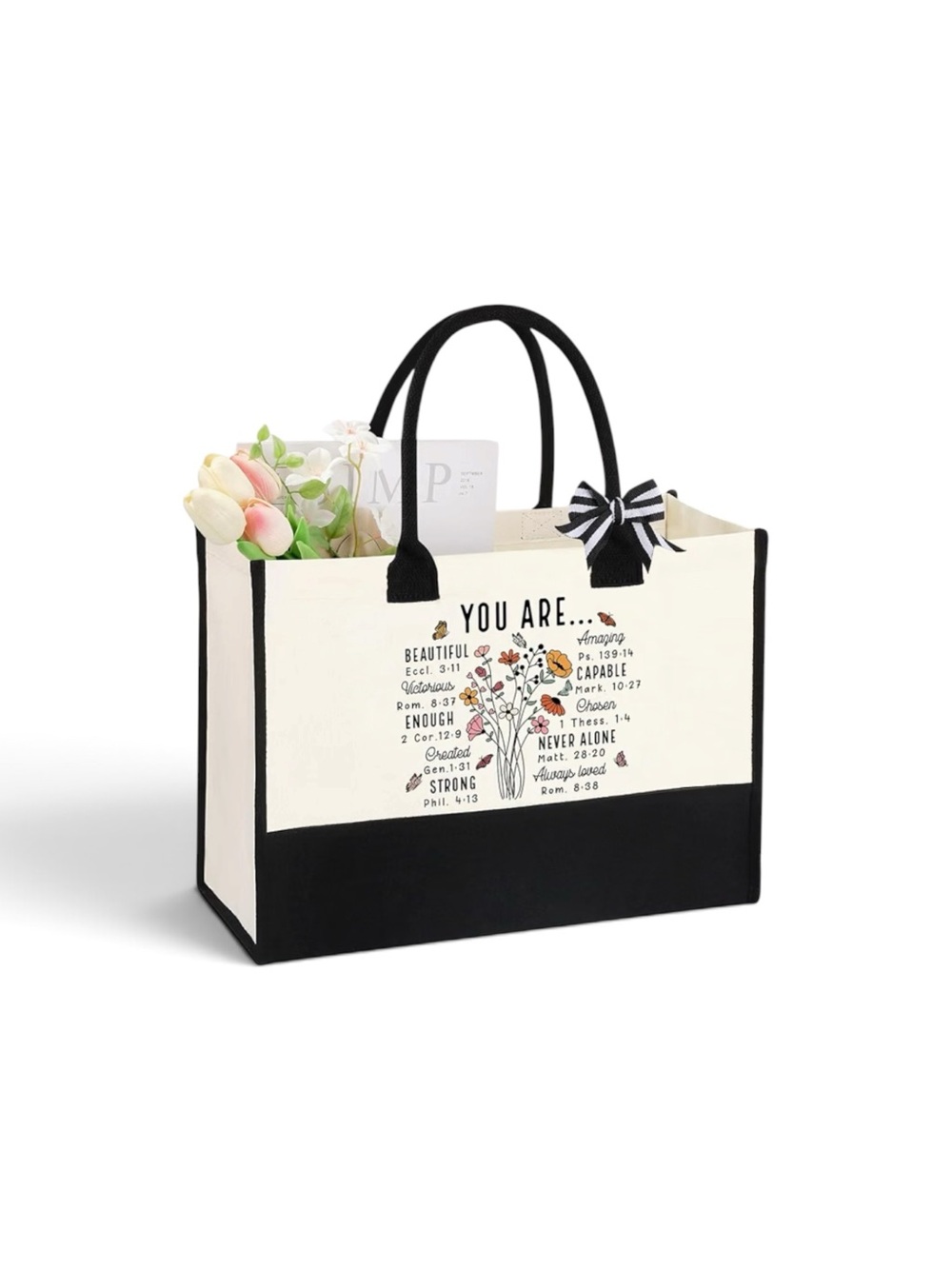 Canvas Tote Bag with Inspirational Print